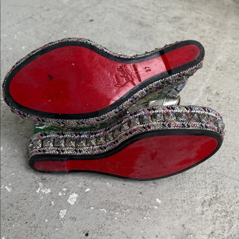 Christian Louboutin Pira Ryad 110 silver sequin platforms
